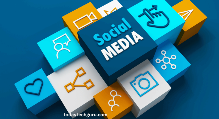 Futuristic social media marketing trends with AI, analytics, and digital engagement tools shaping the future of online branding.